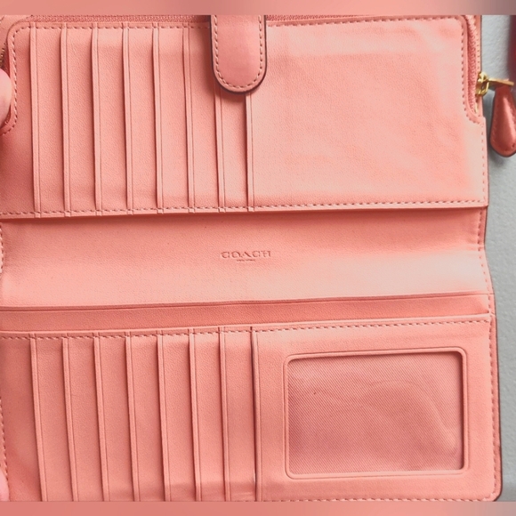 Coach Pink Taffy Leather Wallet - Picture 5 of 6